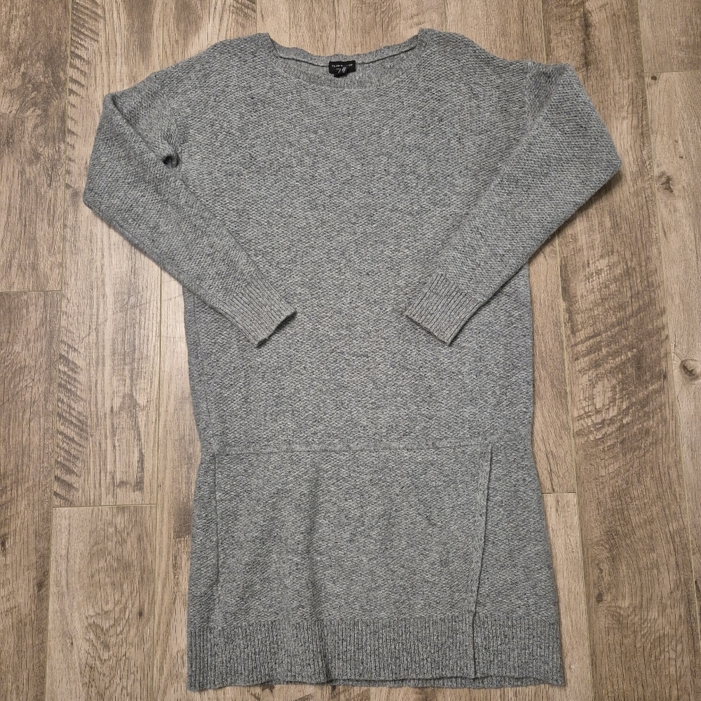 Club Monaco Women's Minimalist Grey Italian Wool Knit Midi Dress Size Medium - Picture 2 of 5